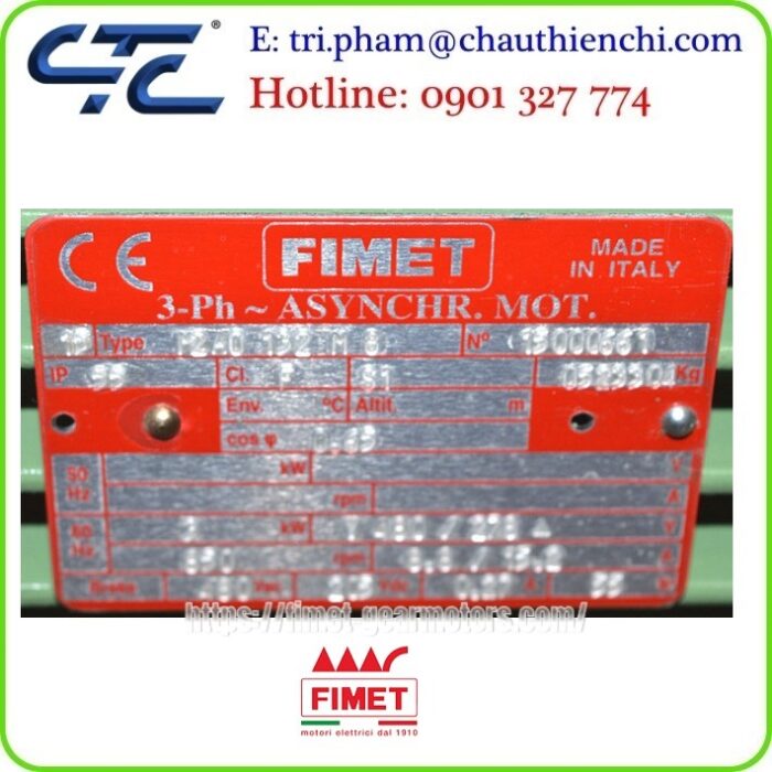 Động cơ không đồng bộ ba pha FIMET Motori elettrici
