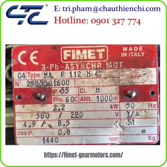 Động cơ 2.2kW cho bàn lăn FIMET MA F 112 M 4